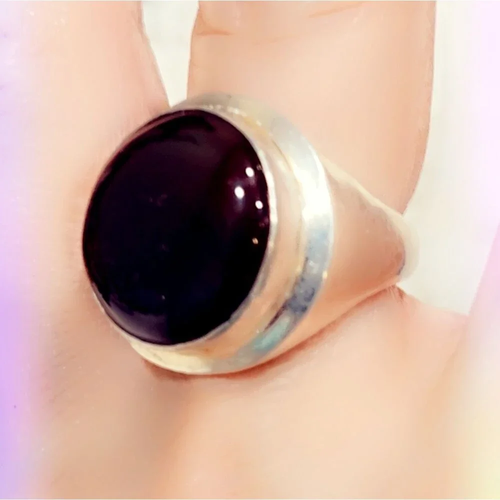 Men's Gemstone Ring! Size 7 1/2 Amber Hand Crafted Gemstone Ring